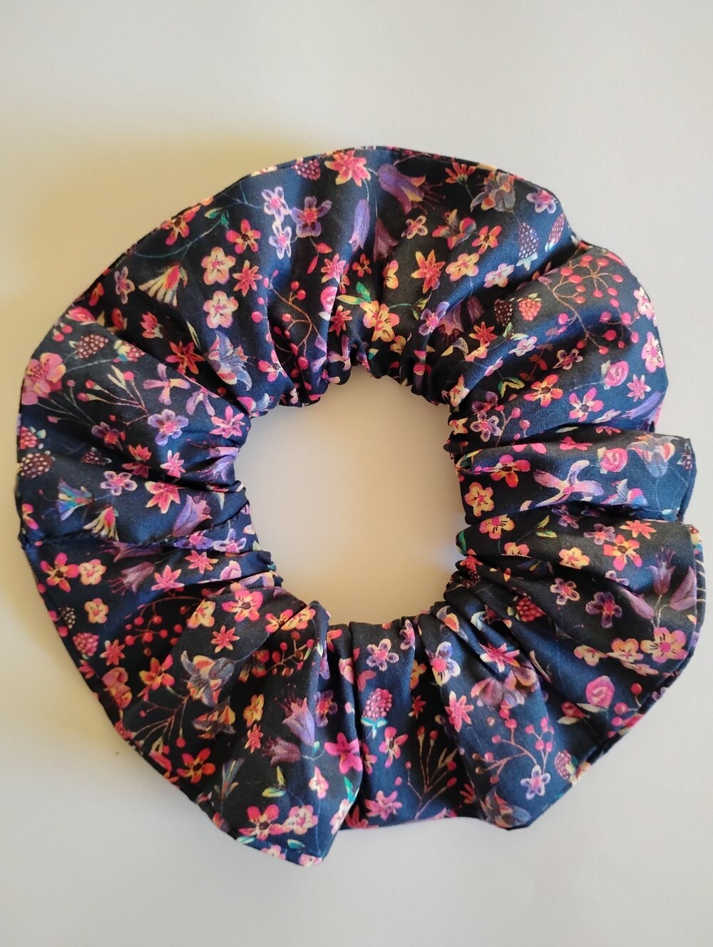 Liberty Art Fabric Tana Lawn Scrunchie Donna Leigh Purple Micro Floral Bespoke